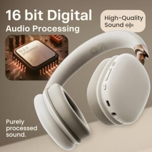 Headphones Bluetooth Wireless with 60H Playtime, 40mm Drivers, Zen ENC Mic, Type-C Charging, Combat Gaming, BTv 5.4, Headphones Wireless with mic (White)